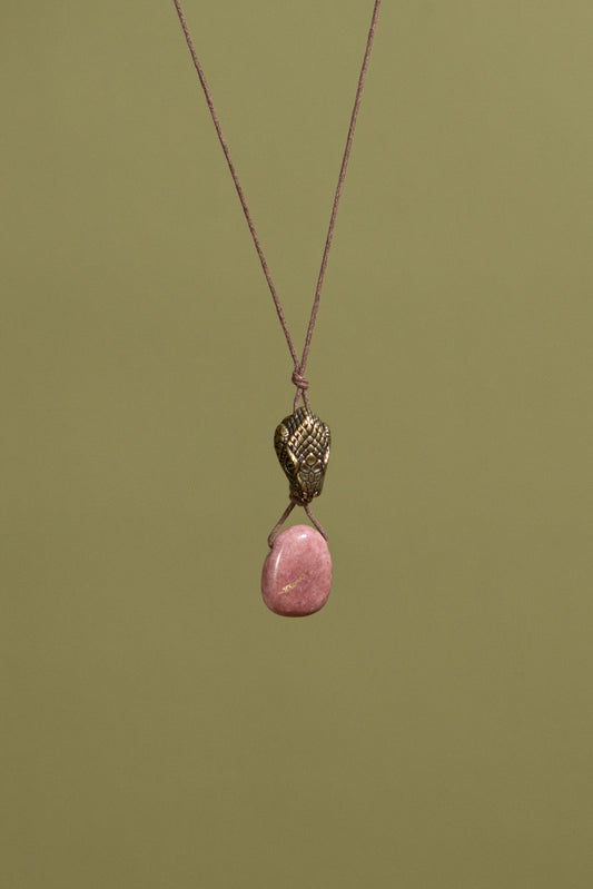 Schlangenkraft-Talisman mit Rhodonit – Herzheilung • Selbstliebe • innere Stärke